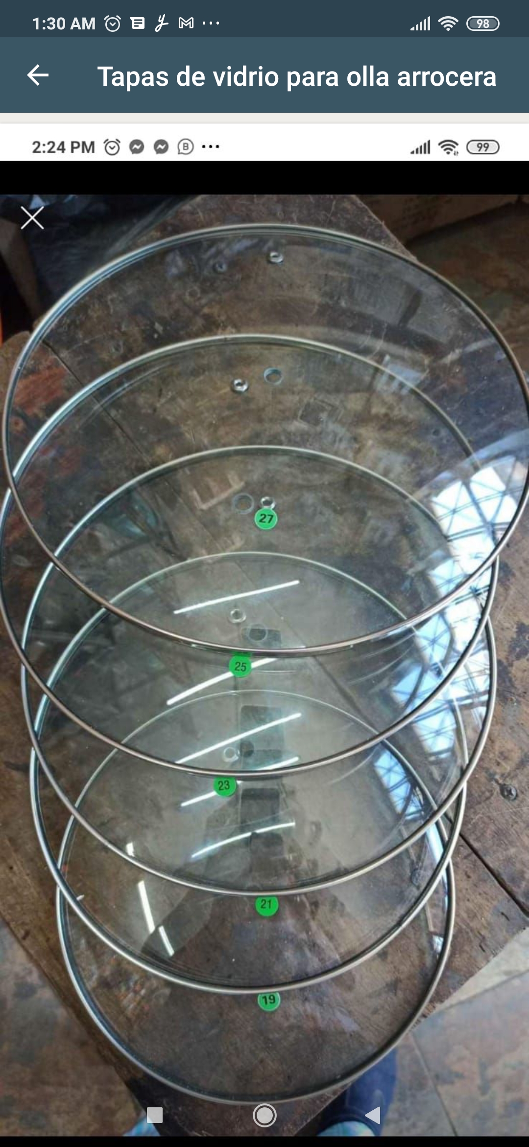 Tapas de vidrio para ollas arroceras