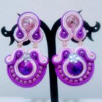 ARETES SOUTAGE MORADO ROSADO