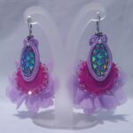 PENDIENTES SOUTAGE LILA/FUCSIA