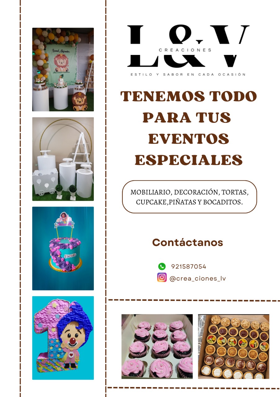 Decoraión y bocaditos para eventos.