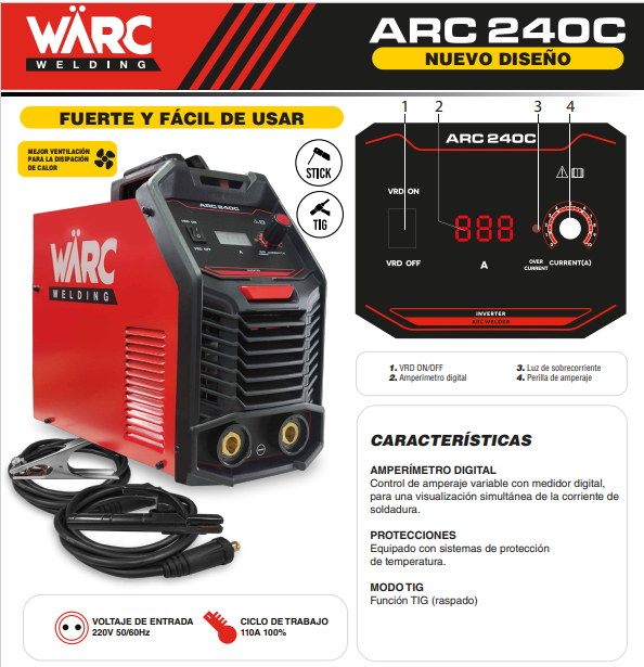 MAQUINA DE SOLDAR WARC 240 ARC